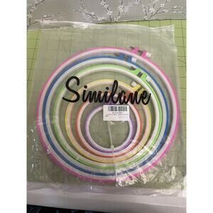 Similane 6 Pieces Embroidery Hoops, Plastic Circle Cross Stitch Hoop Ring 3.4